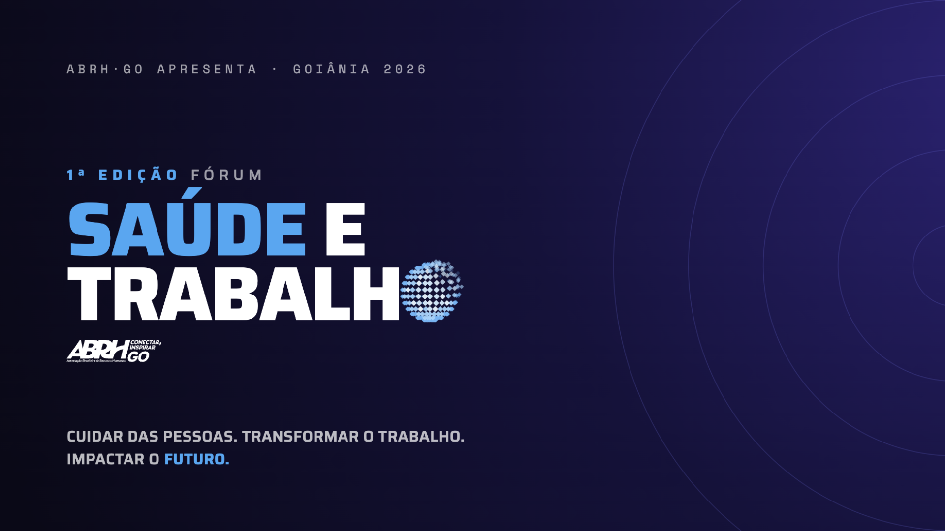 Banner do 1º Fórum de Saúde e Trabalho ABRH-GO